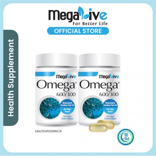 MegaLive Omega 600 300 Enteric Coated Softgel